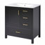 Meuble-lavabo compact avec lavabo en céramique et rangement spacieux, parfait pour les petits espaces et facile d'entretien-157706757