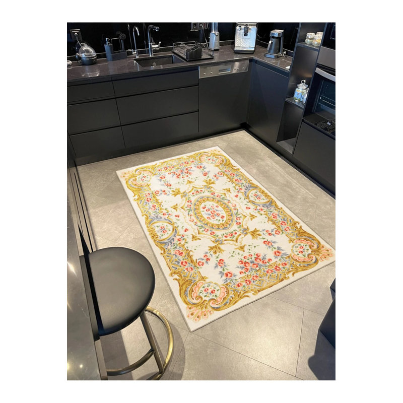 Yellow Beige Themed Traditional Motif Ethnic Floral Patterned Vintage Decorative Carpet, Runner 2'6" x 9'11"