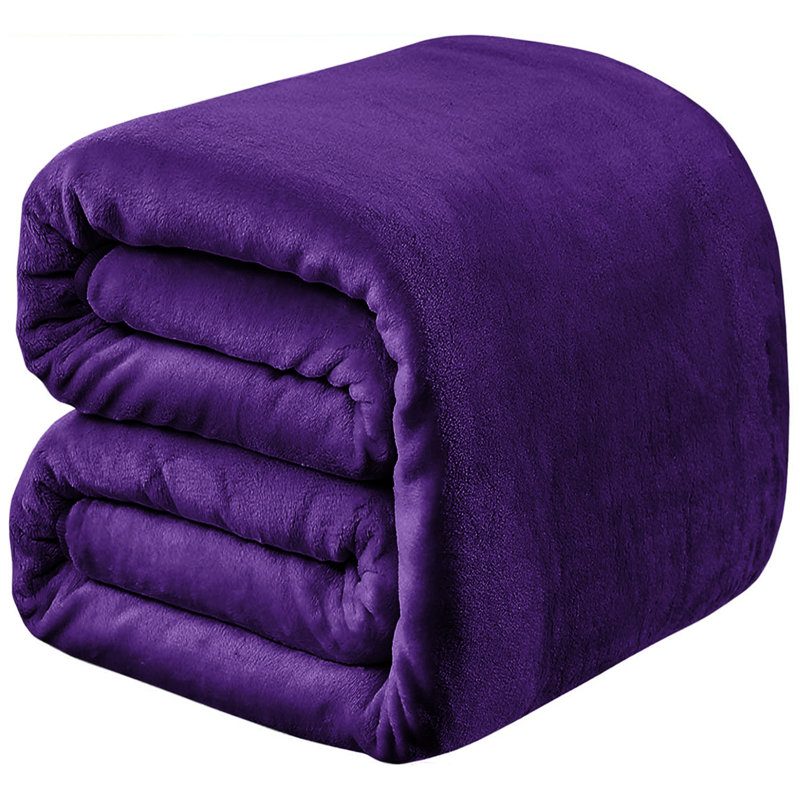 Jyon Soft Touch Mink Faux Fur Throw/Blanket, Purple, Double