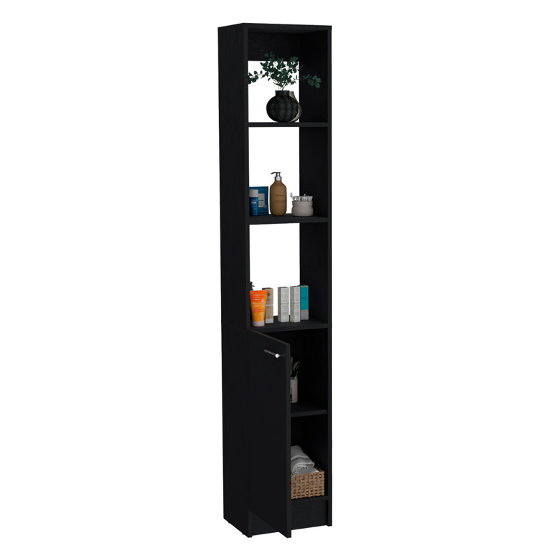Armoire de rangement en lin avec une porte Parks, une grande armoire de salle de bain avec 6 tablettes, pour salle de bain, salon, cuisine