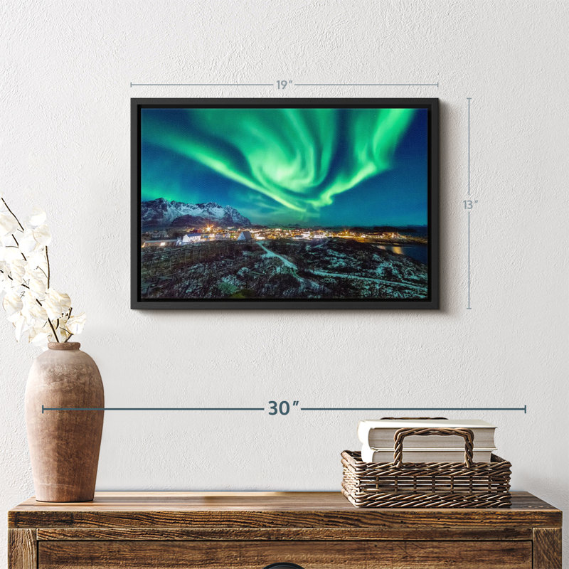 Nature «Henningsvaer Aurora Borealis», H 19 po x l 13 po