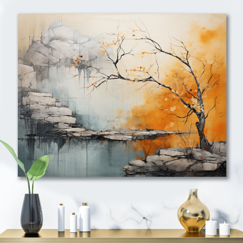 Minimalisme arbre Ephemeral Power III sur impression sur toile, Toile tendue, H 16 po x l 32 po x P 1 po