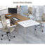 Chaise de bureau réglable en cuir véritable gris clair et simili cuir clair et gris clair