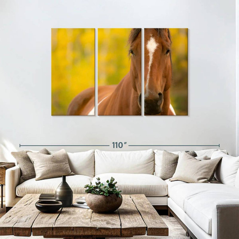Cheval peint Brampt, H 48 po x l 74 po