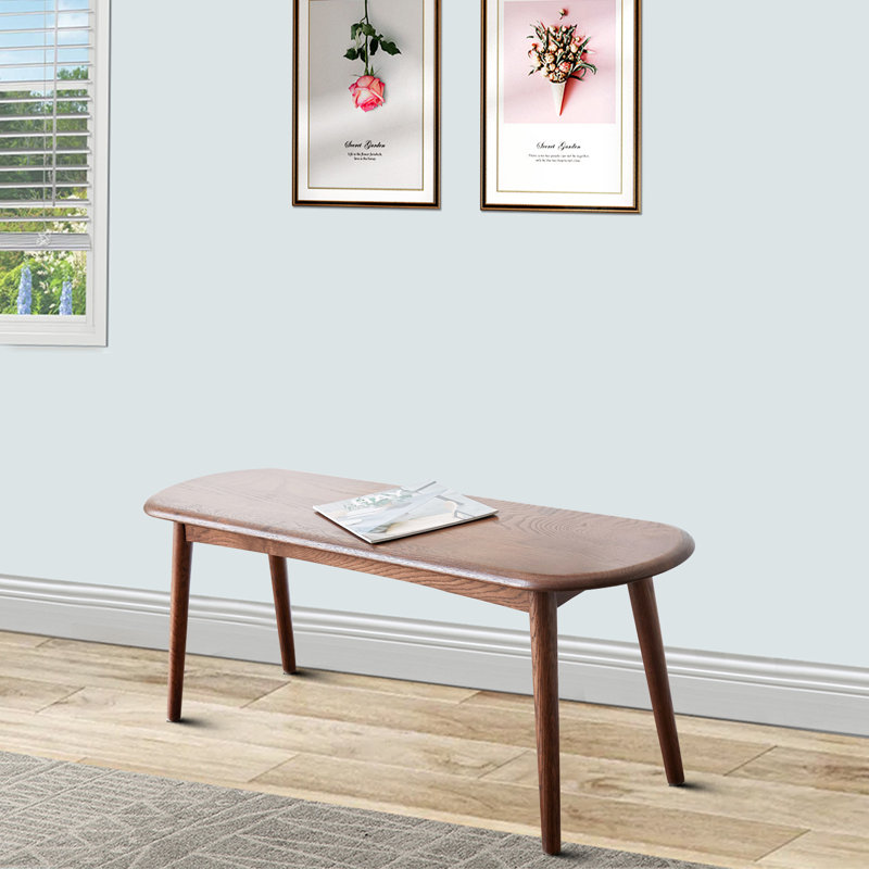 Banc en bois massif, H 16,15 po x l 39,38 po x P 11,82 po