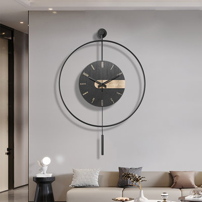 Black Round Analog Wall Clocks
