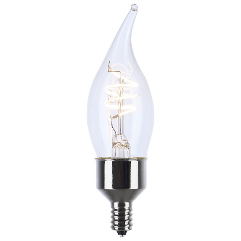 4 Watt LED - Flex Gray Coil Filament - CA11 - Candelabra Base - 2700K CCT - Clear - 120 Volt