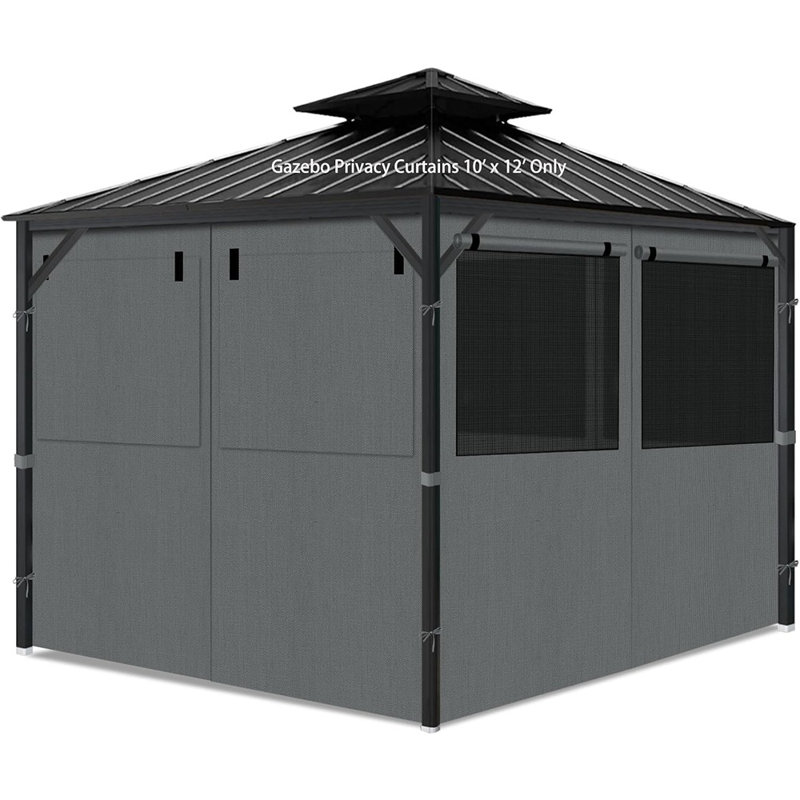 Privacy Curtains 10' X 12' With Mosquito Windows, 4-Panel...