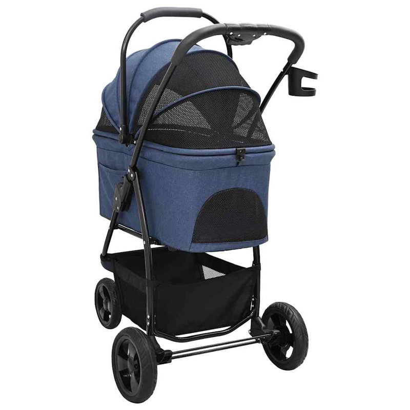 Folding Pet Stroller 78 X 54 X 101 Cm 600D Oxford Fabric, Blue