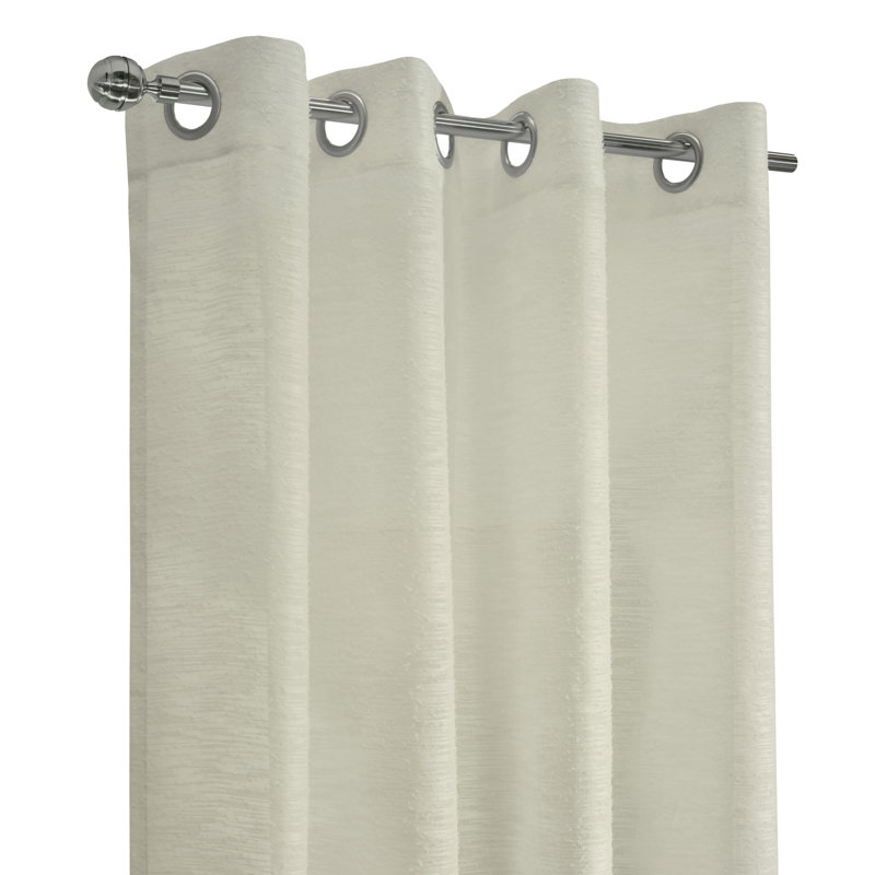 Bishesh Sheer Curtain Single Panel, White, 52" W x 108" L