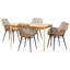 Ensemble repas en rotin pour 4 personnes Hileman