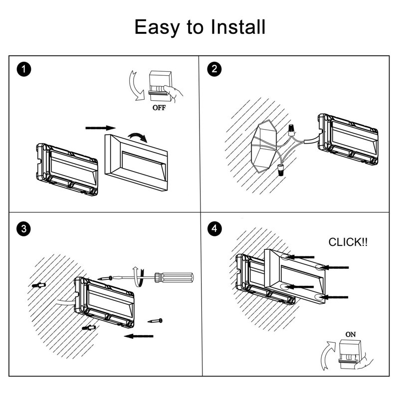 Black Cast Aluminum LED Step Light with PVC Ground Spike