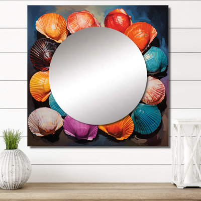 Ofilia - Red Large Square Mirror For Wall Art Decor