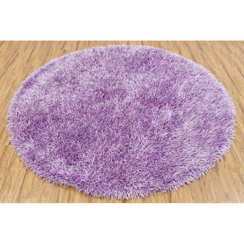Hand Loomed Modern Area Rug in Purple, Round 7'9"