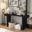 Table d'appoint 60 pouces rustique, style campagnard rustique en bois patiné, noir | Idée de cadeau