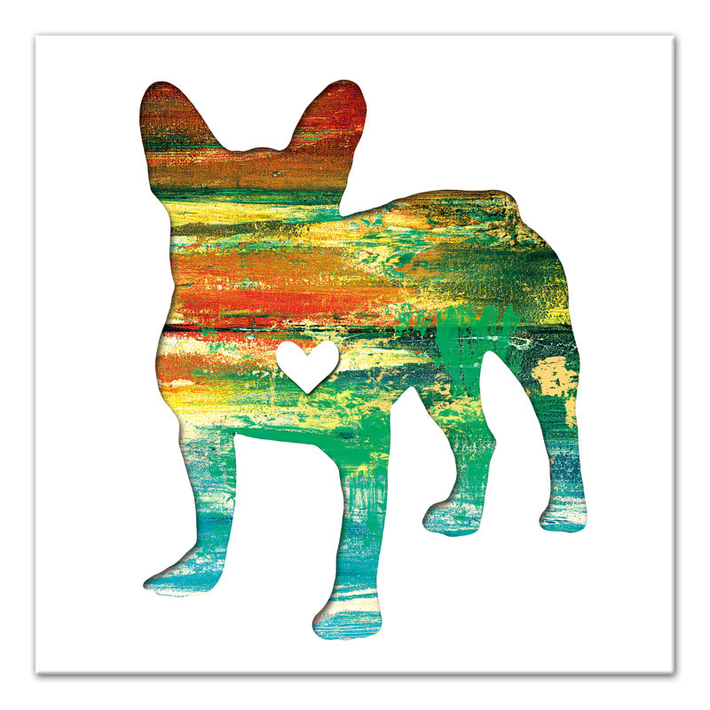 «Ink Silhouette Frenchie», reproduction d'impression sur toile, H 30 po x l 30 po