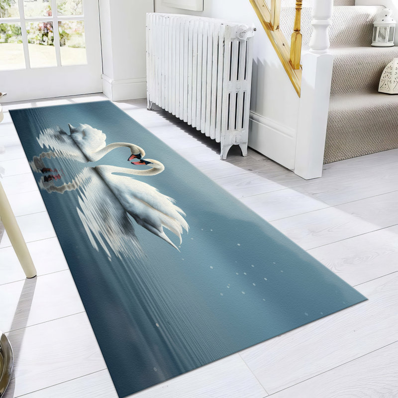 Non-Woven Thin-Type Printed Rug with an Intricate Floral Pattern for a Touch of Elegance in Any Interior Space