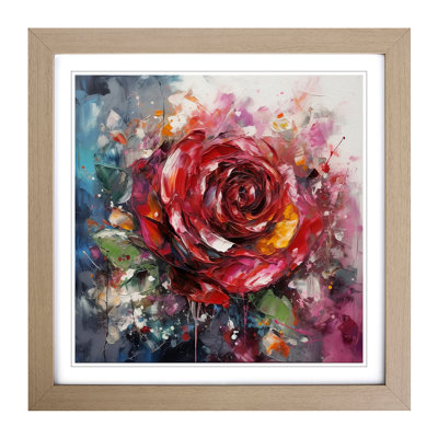 Rose Abstract Expressionism 1 Piece Single Picture Frame Wall Art