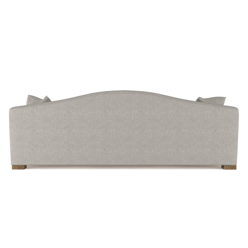 Horatio Camelback Taper Curved-Arm Sofa, 33" H x 108" W x 40" D, Box Weave Linen Silver Streak, Weathered