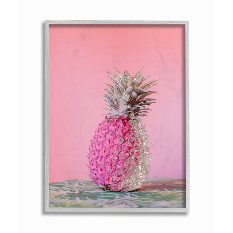 Impression d’art graphique sur toile de verdure rose glam Glitter, Estampe numérique Farmhouse, H 14 po x l 11 po x P 1,5 po