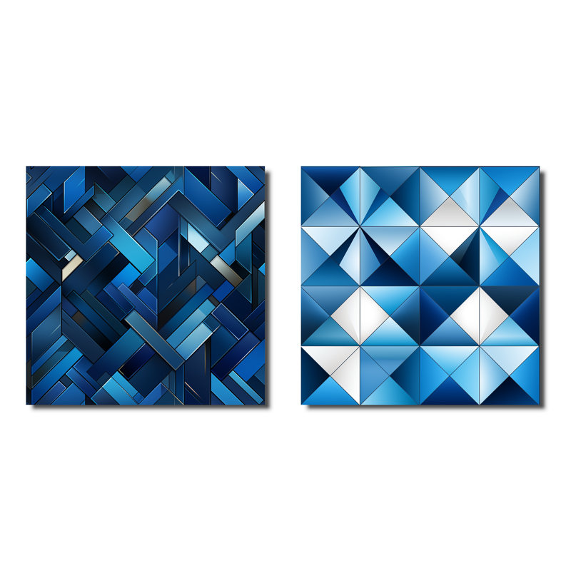 Costante - Abstract Shapes Canvas Art Print Set Of 2, Wrapped Canvas, 16" H x 33" W x 1" D