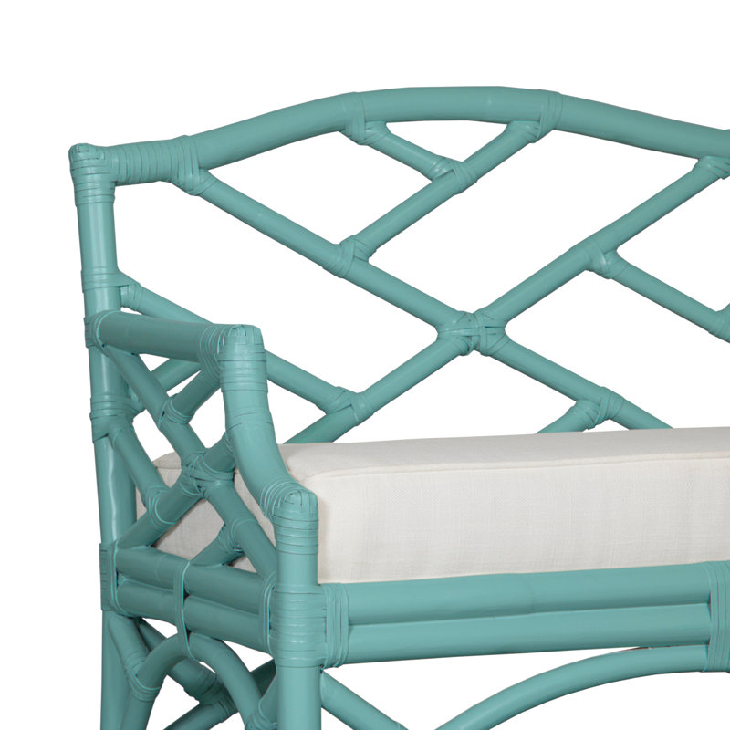 Banc en osier Chippendale, Turquoise