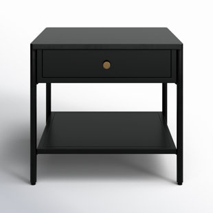 Acer Iron Top End Table with Storage