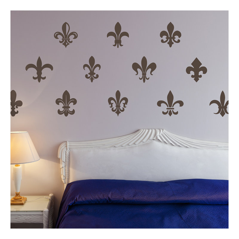 Décalcomanie murale motif fleur du lis, Or, H 40 po x l 53 po x P 0,01 po