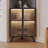 29.92"Gray stone pattern corner storage cabinet storage unit