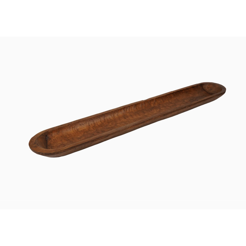 40" Brown Solid Wood Oval Dough Bowl