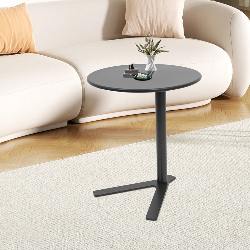 Table basse moderne et minimaliste moderne avec base en Y pour les petits espaces, H 20,08 po x l 18,9 po x L 18,9 po, Noir