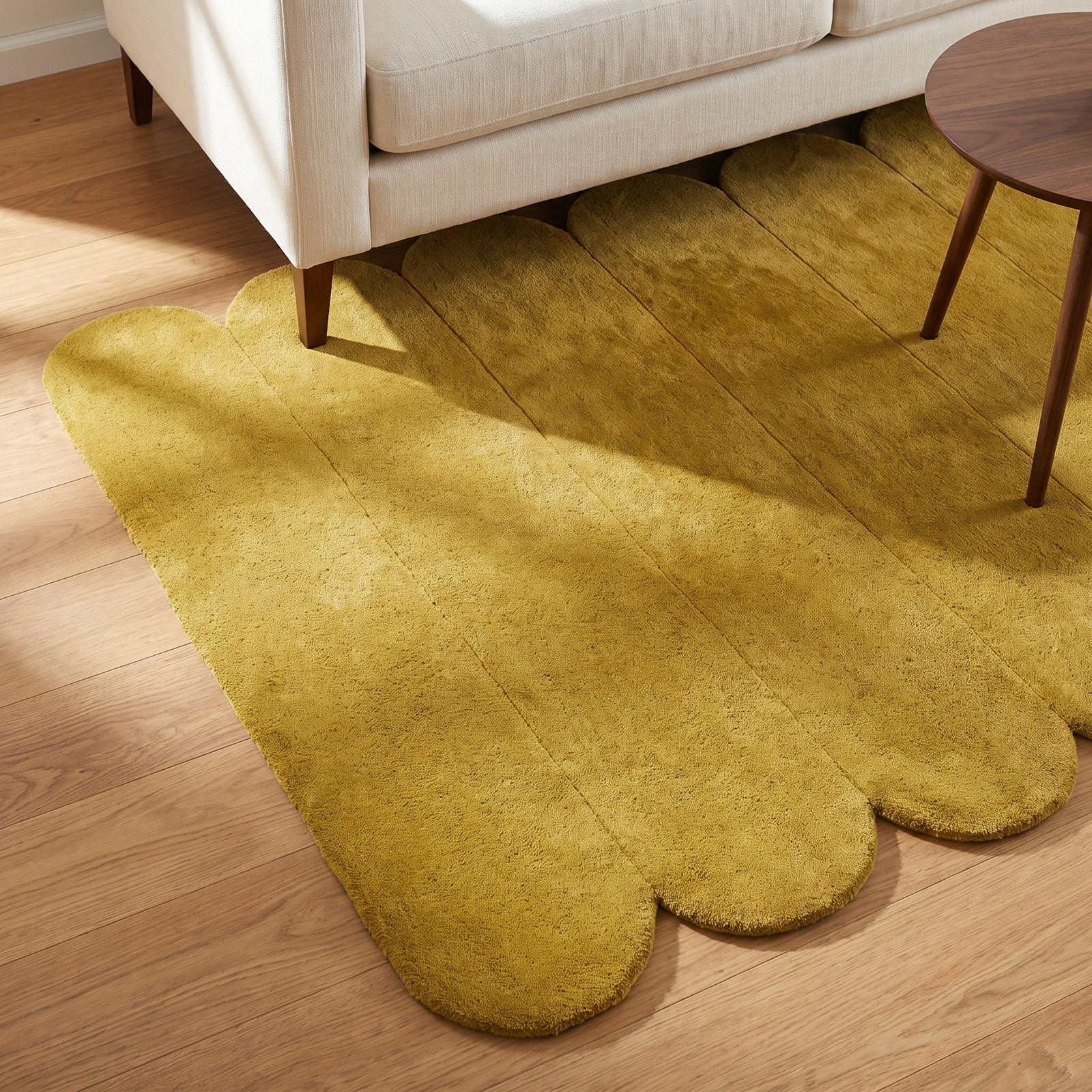 Dabria Orange Hand-Tufted Wool Rug, Rectangle 5' x 8'