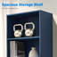 Bibliothèque à 5 niveaux avec porte - Bibliothèque de rangement en bois, vitrine pour la maison et le bureau, bleu-880510234-880510233