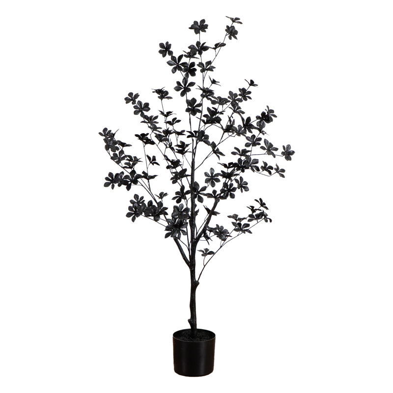4 pi. Arbre enkianthus artificiel noir d'Halloween
