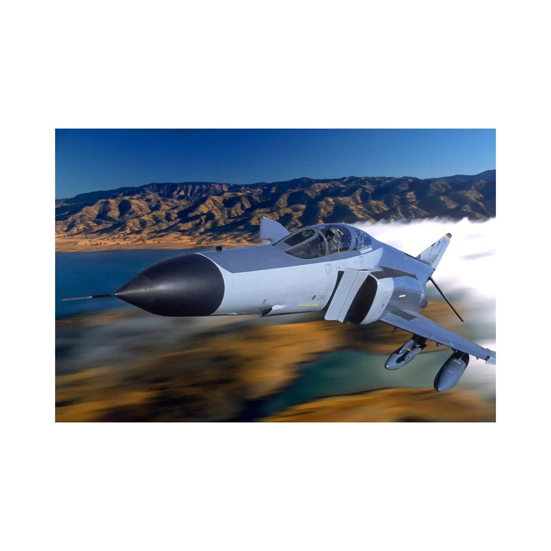 F4 Phantom Flying Over Ukiah, California by Phil Wallick - Wrapped Canvas Print, 20.32 cm H x 30.48 cm W