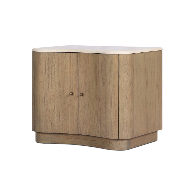 Boa Nightstand-Sandy Mindi Veneer, Sandy Mindi Veneer
