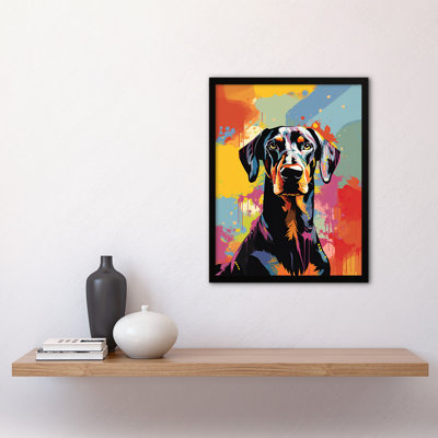 Doberman Dog Lover Abstract Pop Art - Single Picture Frame Print