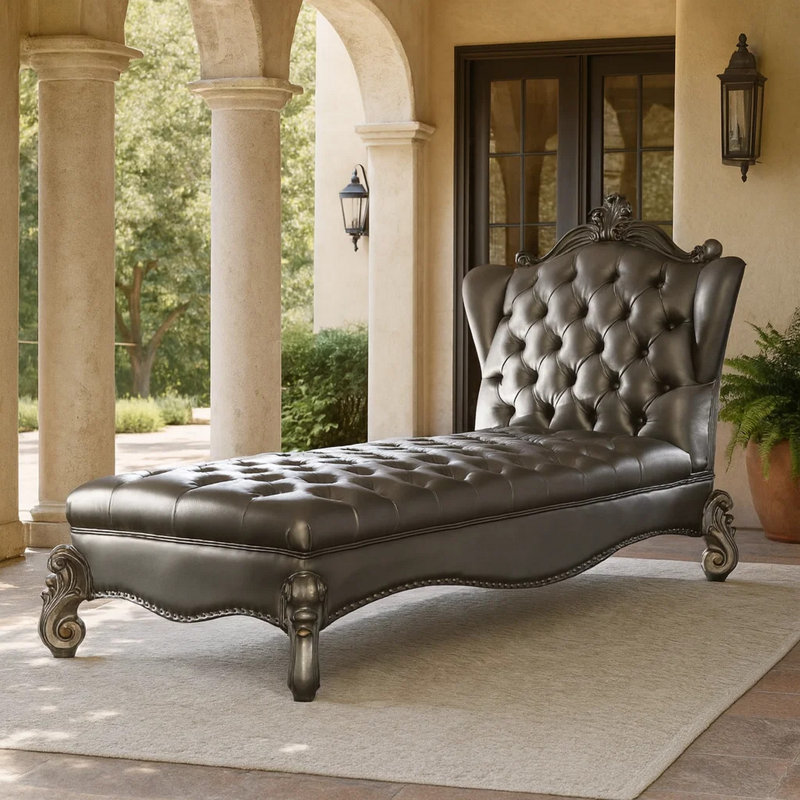 Chaise longue sans accoudoirs Dorah, Marron clair