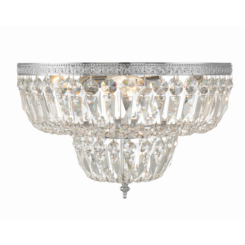 Dawanda Flush Mount, Polished Chrome, Hand Cut