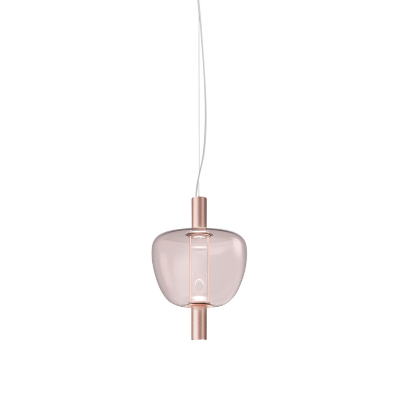 Riflesso 1 - Light LED Pendant, Light Amethyst Transparent, Matte Copper