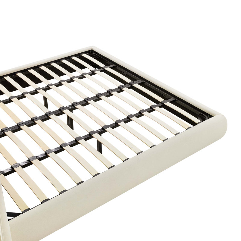 Lit plateforme tapissier Micah, Grand, gris
