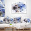 Coussin décoratif symétrique or et bleu fractal
