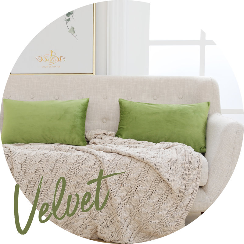 Rectangular Velvet Pillow Cover, Green