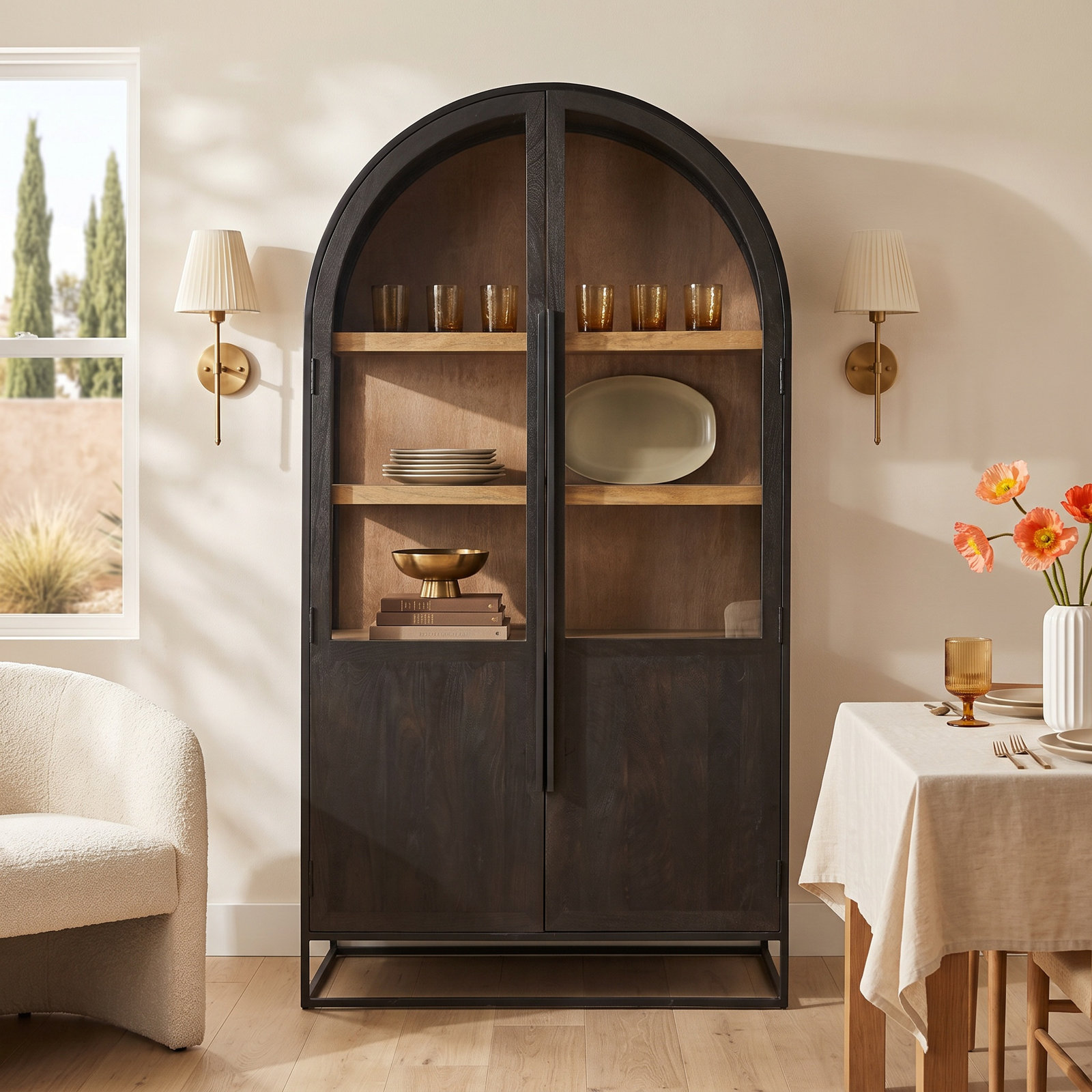 Clementine Mango Accent Cabinet, Black/Natural