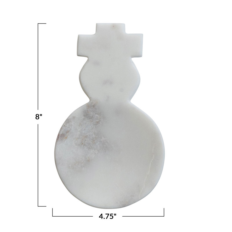 Repose-cuillère en forme de bonhomme de neige en marbre