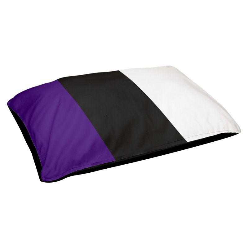 Coussin Golden State, Grand (l 40 po x P 30 po x H 14 po), Mauve / noir / blanc