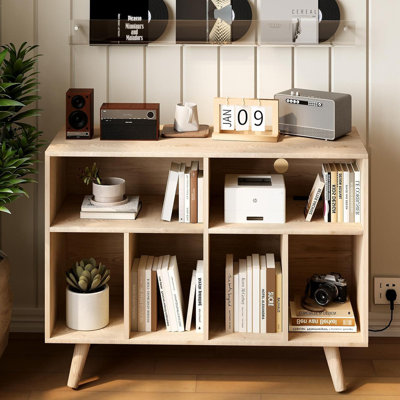 Large Record Player Stand, Vinyl Record Storage Compact Record Player Cabinet Cube Storage Organizer Up to 350 Albums with Charging Station
