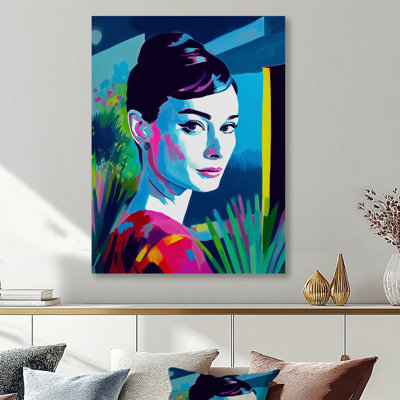 «The Audrey Look Retro Beauty - Woman Pop», art mural