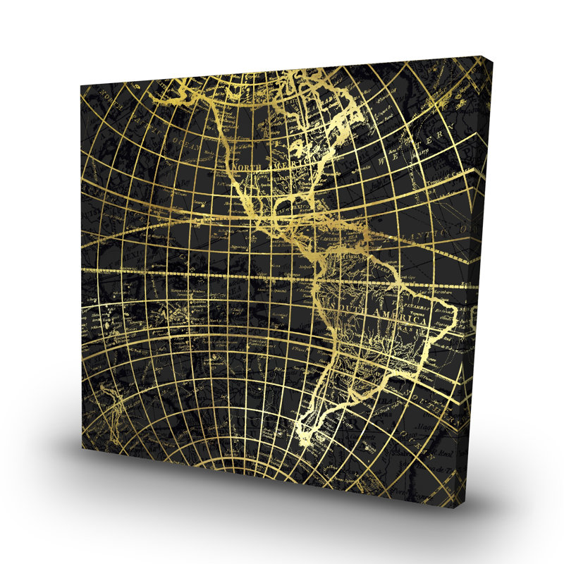 marine world map globe - 32"x32" art on canvas