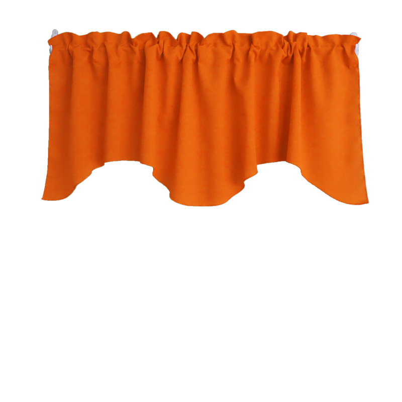 Cantonnière festonnée en popeline unie, Orange